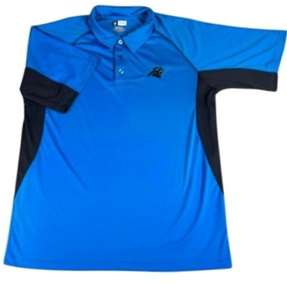 NFL Team Apparel Carolina Panthers Men's XL Polo Blue Black‎ Performance Golf